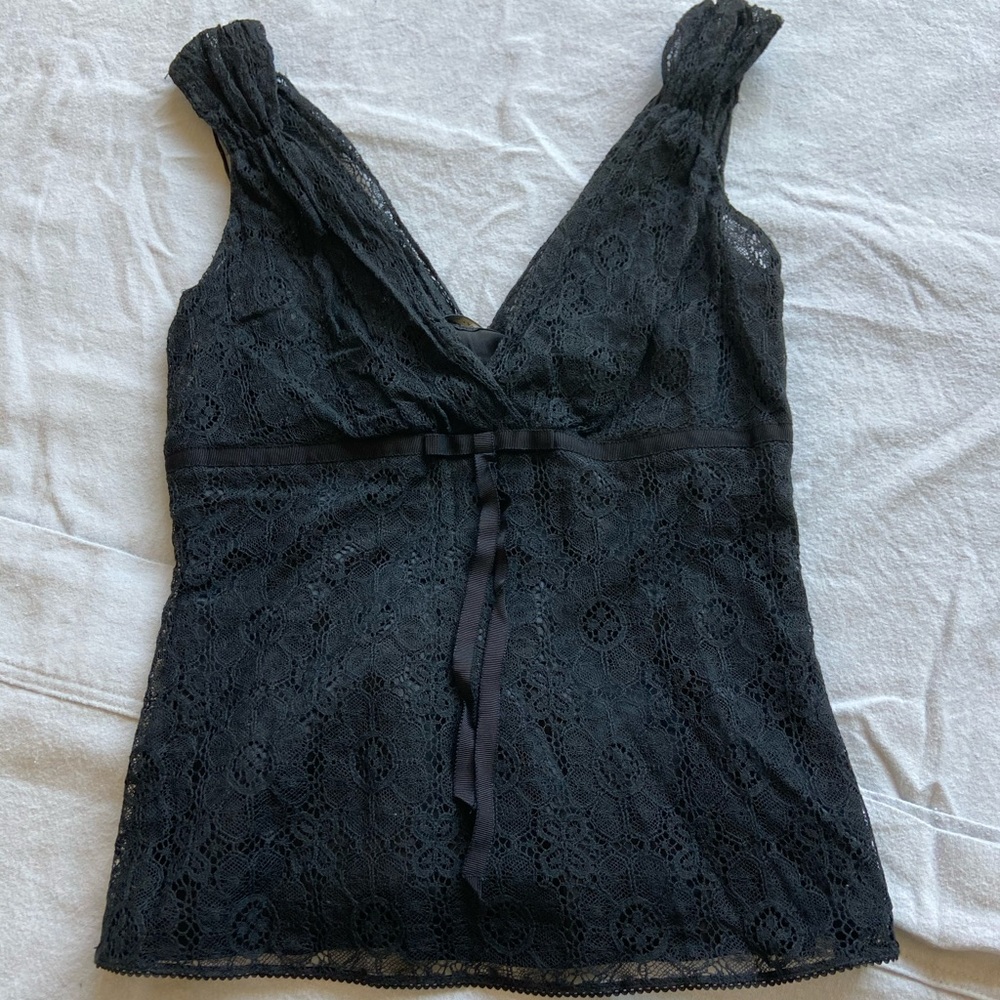Lace black tank